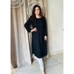 Chikankari kurta and pant set - Black