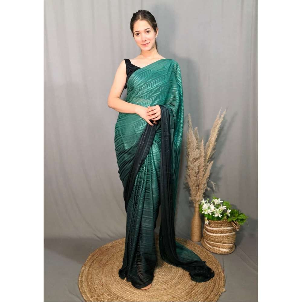 dark green saree