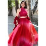 Organza Lehenga in Maroon