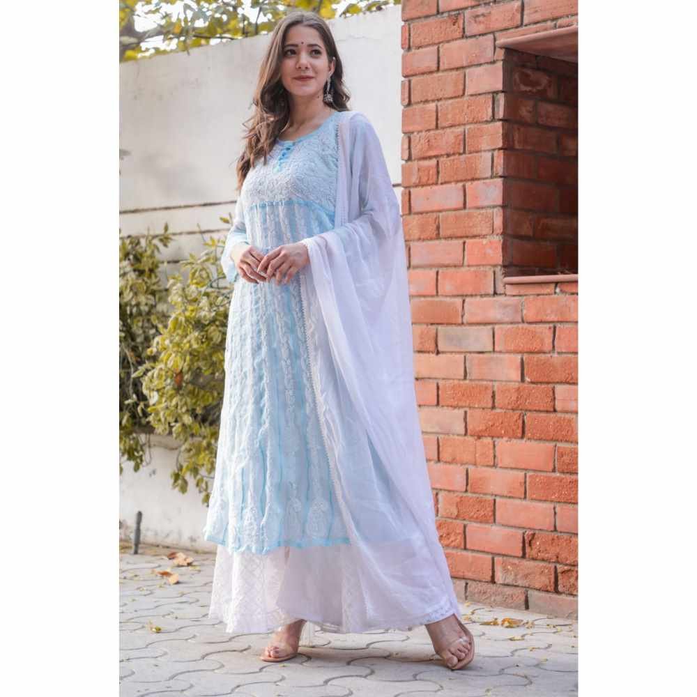 sky blue anarkali