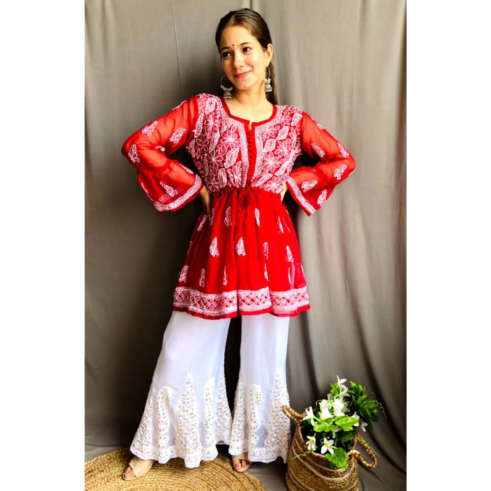 Chikankari Ombre' Muslin Dress - Yellow