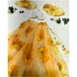 Organza Lehenga set - Yellow