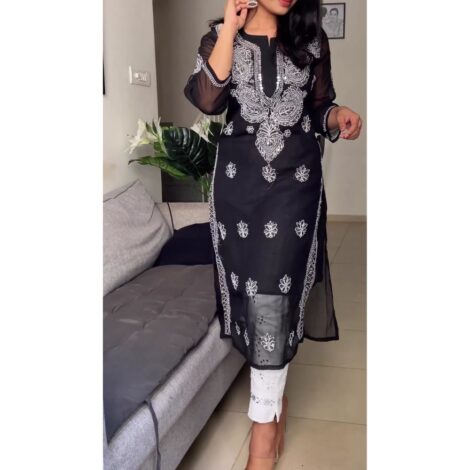 Chikankari set-Black