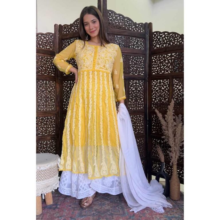 Shop Sunshine Yellow Anarkali Kurta | Ethnic Collections