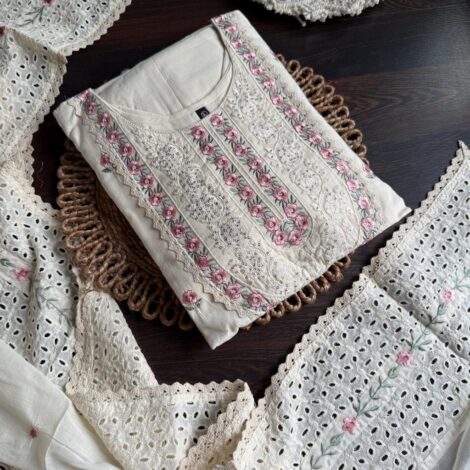 Sciffli lvory Embroidered Suit