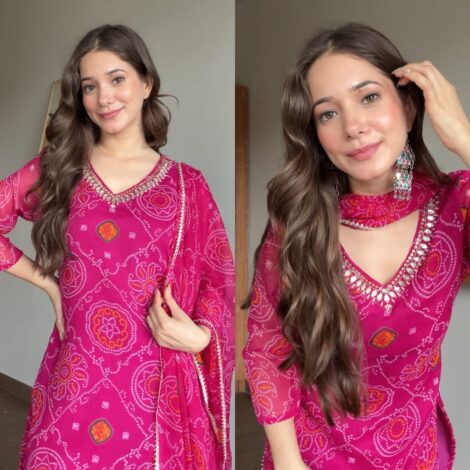 Straight fit Bandhej Gotta Detailing Suit