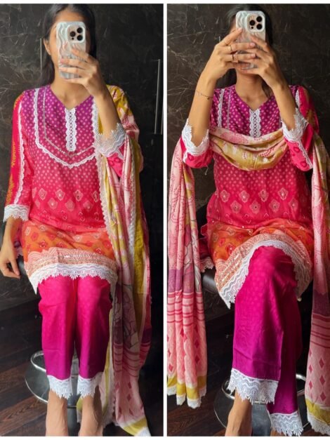 Short Pakistani Muslin Suit