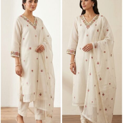 Premium kora cotton embroidered fit