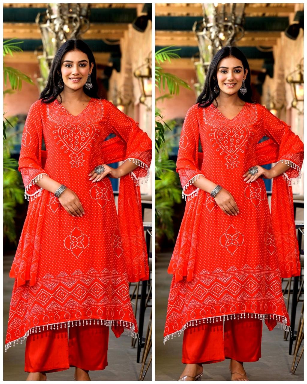 WhatsApp-Image-2024-11-25-at-18.55.17.jpeg Bandhej Pure Crepe Aline Suit-Bright Red - Image 1
