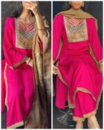 Pure Dola Silk Handwork - Hot Pink - Image 2
