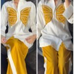 Pearl Butteryfly Cotton Flex Coord - Yellow