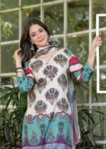 Premium Butter Soft Muslin Cotton Suit-IVORY - Image 2