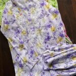 Chikankari Afghan Mul Cotton Coords- Lavender