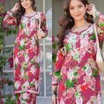 Mul Chikankari Coord-Maroon