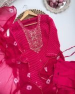 Teej Bandhej Set -Pink - Image 2