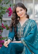 Premium Dola Silk Suit-Rama Green - Image 6