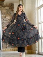 Premium Chiffon Bandhej Angarkha - Image 2