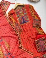 Premium Crepe Suit - Orange - Image 2