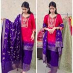 Pure Dola Silk Farshi Salwaar - Hot Pink
