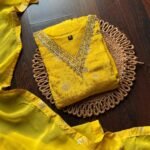 Premium Russian Silk Jaquard Suit -  Yellow