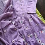 Mul Chanderi Embroidered Suit -Lavender