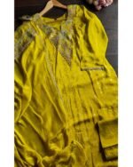 Premium Pure Shimmer Jaquard Suit - Lime - Image 2