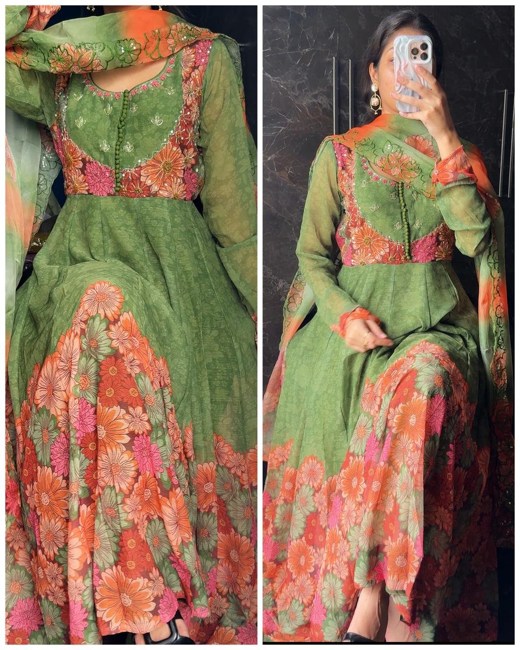 WhatsApp-Image-2025-09-02-at-18.57.23-11.jpeg Premium Chiffon Anarkali with Hand Work - Green - Image 1