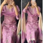 Tissue Silk Embroidered Fit - Lavender