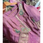 Pure Tissue Jaquard Hand work Coord- Lavender