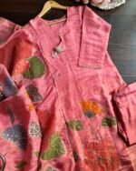 Premium Tissue Applique Suit - Peach - Image 2