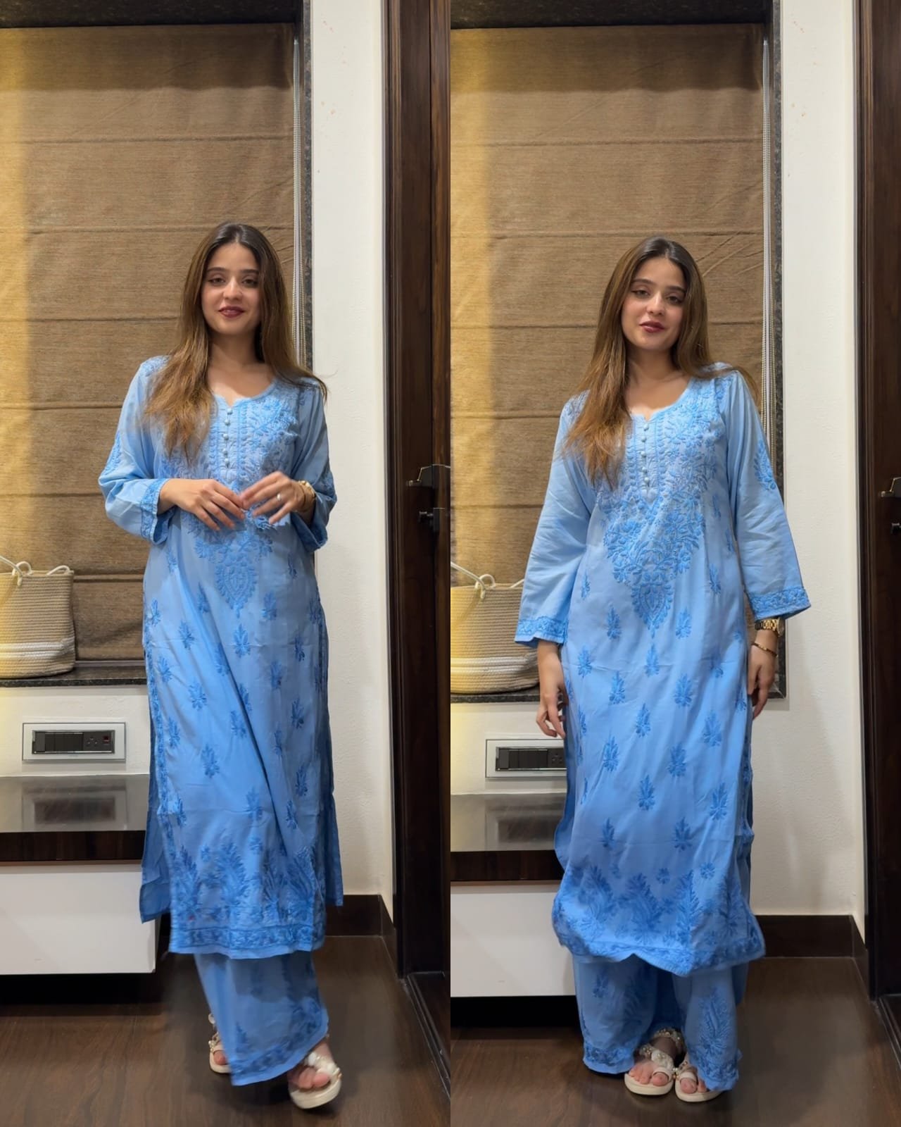 WhatsApp-Image-2025-09-26-at-20.33.00-1.jpeg Chikankari Cotton Ombre Coords-Powder Blue - Image 1