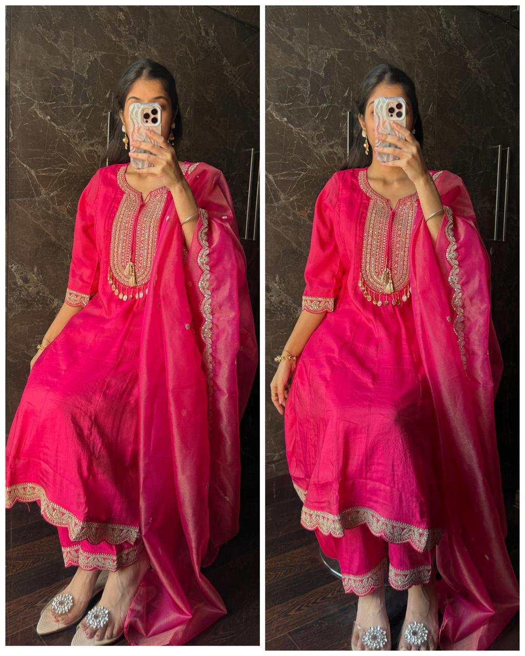 WhatsApp-Image-2025-10-05-at-19.30.28-1.jpeg Premium Shimmer Silk Anarkali - Pink - Image 1