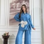 Premium Pure Tissue 3 Piece Coord - Blue