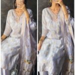Premium Banarasi Jaquard Suit - Light lavender