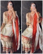 Premium Pure Tissue Shell Boho Heavy Suit-RUST IVORY - Image 2