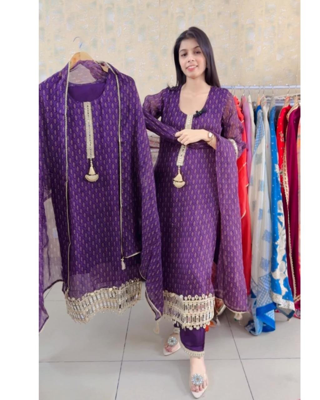 WhatsApp-Image-2025-12-04-at-17.34.24-1.jpeg Premium Georgette Mirror Suit -Dark Purple - Image 1