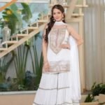 Premium Crushed Cotton Sharara Set with Sleeves Inside
