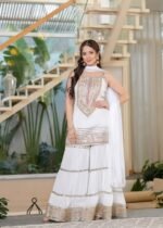 Premium Crushed Cotton Sharara Set with Sleeves Inside