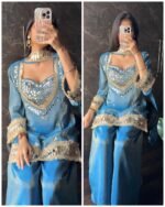 Premium Tissue 4 -piece Bustier Set – Powder Blue - Image 3