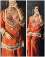 Premium Tissue 4-Piece Bustier Set –Rust Orange - Image 5
