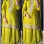 Premium Chinnon Silk Sharara set
