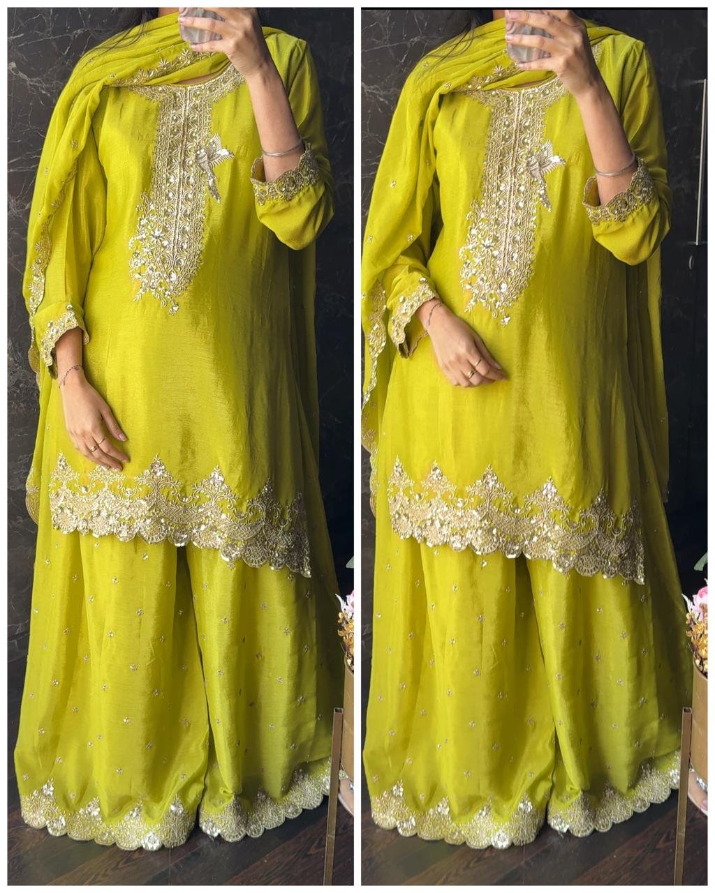 WhatsApp-Image-2026-01-08-at-16.39.28-4.jpeg Premium Chinnon Silk Sharara set - Image 1