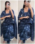 Pure Cotton Navy Blue Aline fit - Image 3
