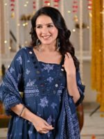 Pure Cotton Navy Blue Aline fit