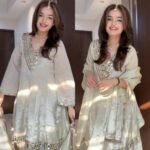 Premium Pure Tissue Mirror work Flared Bottom set