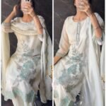 Ivory Embroidery Tissue Organza Fit - Green