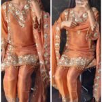 Gotta mirror Premium Crepe Tissue Suit -Rust