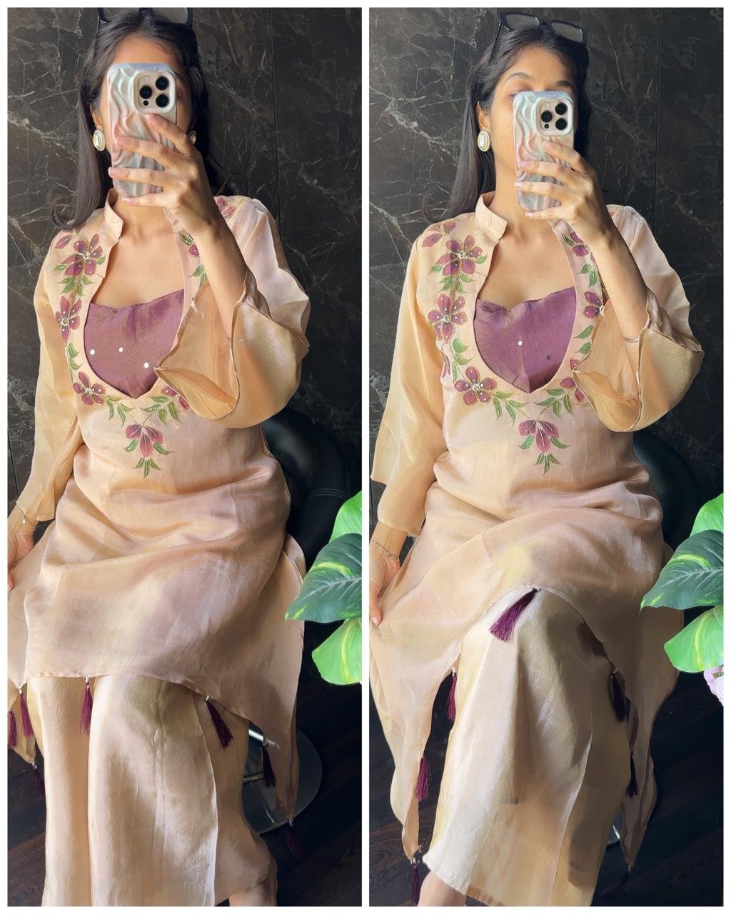 WhatsApp-Image-2026-01-25-at-16.39.38-5.jpeg Premium Tissue Organza 3 Piece Coord with Bustier - Chickoo - Image 1