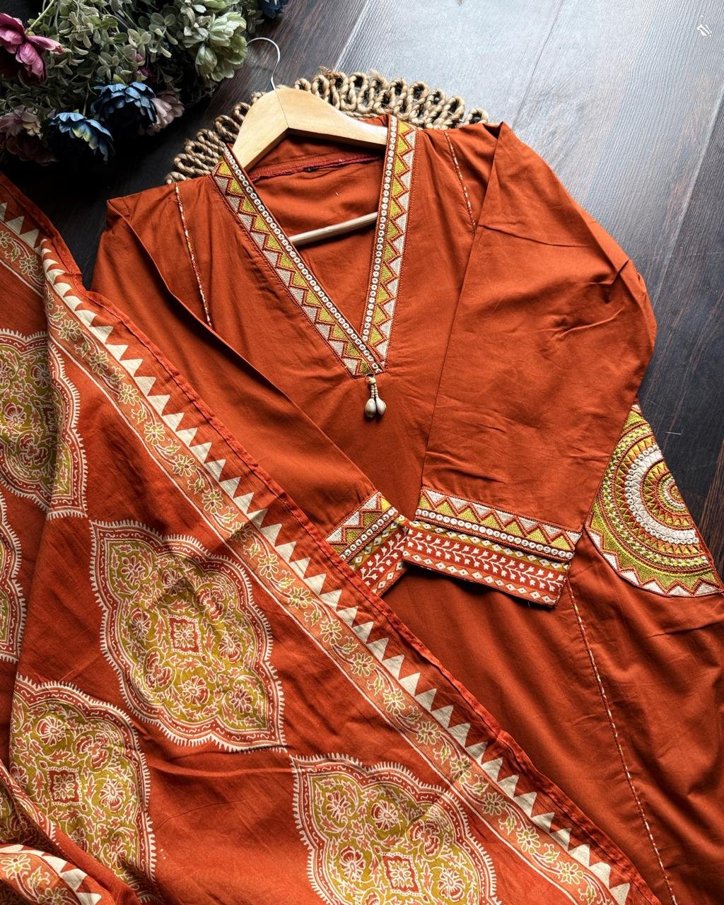 WhatsApp-Image-2026-01-28-at-17.50.33.jpeg Stylish Embroidered Cotton Pocket suits -Rust orange - Image 1