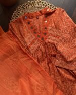 Cotton Aline Mirror V Neck - Rust Orange - Image 2